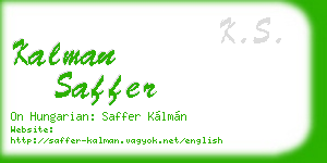 kalman saffer business card